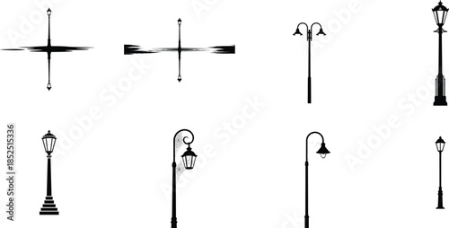Variety of street lamp post designs and styles