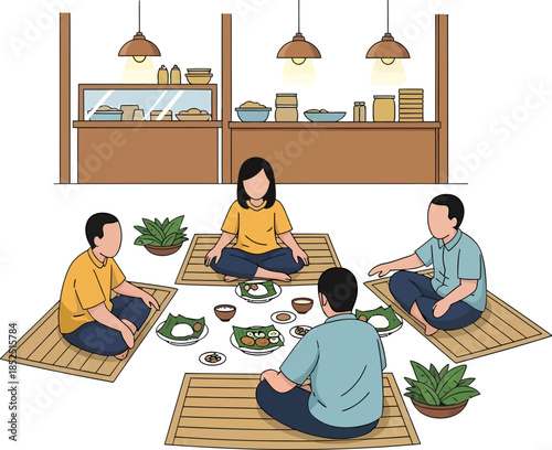 Group of People Sitting and Having Tea.