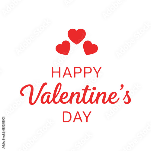 Happy Valentine's Day Red Hearts Greeting Card Design