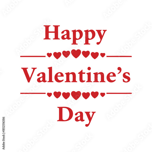 Charming Happy Valentine's Day Typography Design with Hearts