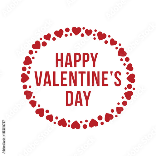 Happy Valentine's Day Greeting with Red Hearts Design