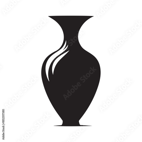 black vase isolated on white background
