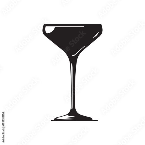 vector glass of champagne