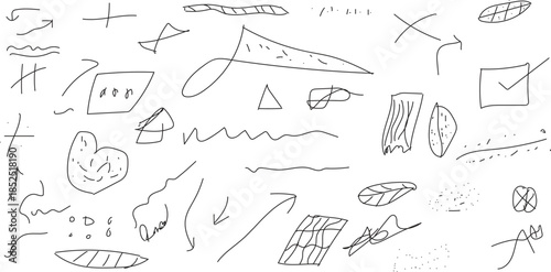 hand drawn doodle design on white background