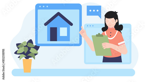 Digital Executor Managing an Online Estate. Flat Vector Illustration
