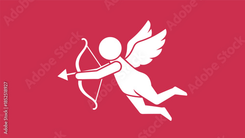 Cupid angel with bow and arrow, a symbol of love and romance for Valentine's Day.