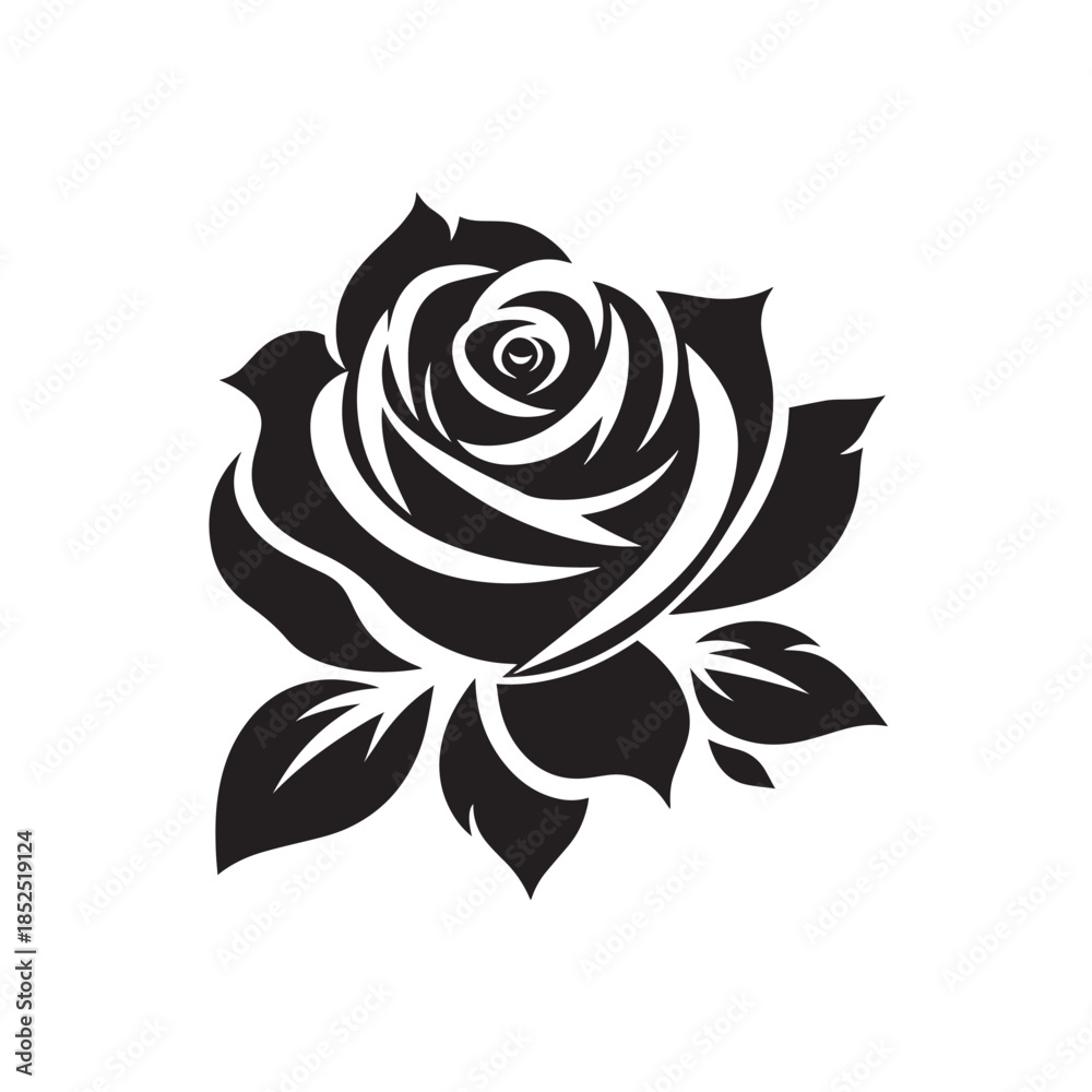 Fototapeta premium black rose vector illustration