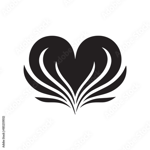 vector heart with wing design