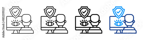 Safety Monitoring Icon Different Style Outline Collection Set