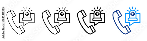 Emergency Response Icon Different Style Outline Collection Set