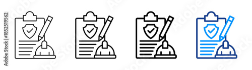Safety Checklist Icon Different Style Outline Collection Set