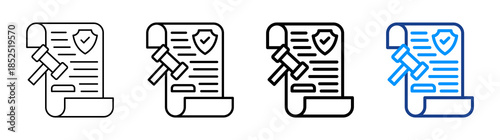 Security Policy Icon Different Style Outline Collection Set