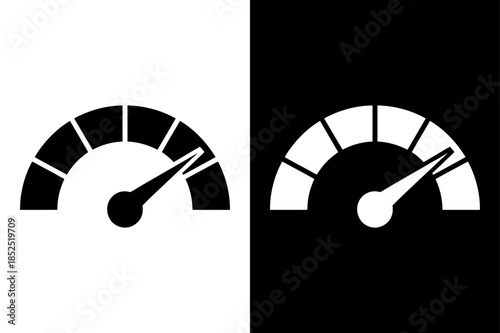 Speedometer and Tachometer Icon. Performance Indicator Vector Silhouette