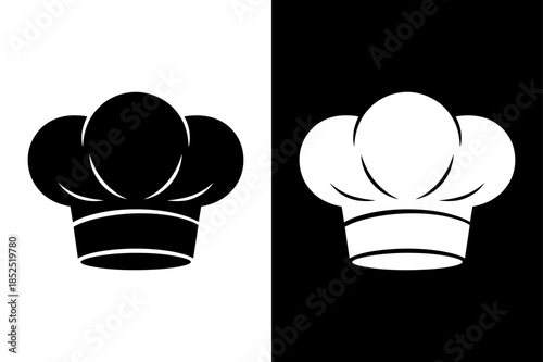 Chef Profession Mascot Icon. Black and White Chef Hat Vector Design