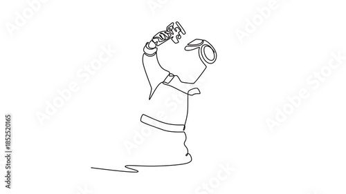 Children playing toys concept. Single line draw design. Full length animation illustration. High quality 4k footage