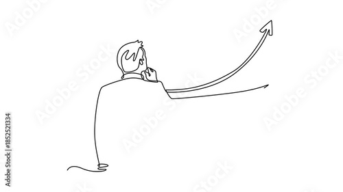 Benchmarking concept. Single line draw design. Full length animation illustration. High quality 4k footage