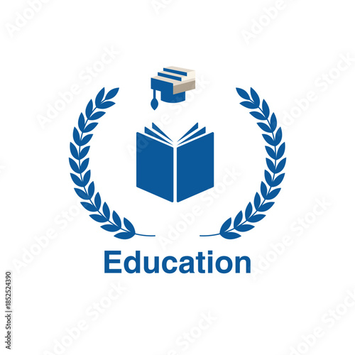 Modern education logo representing knowledge growth creativity learning excellence trust innovation future
