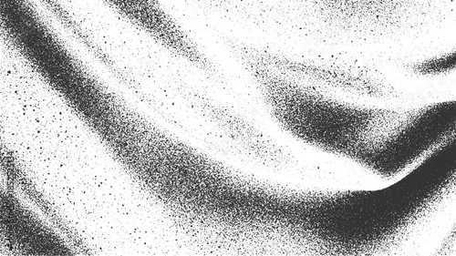 Black spray paint dots and streaks on white background abstract texture