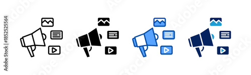 Campaign icon set multiple style collection