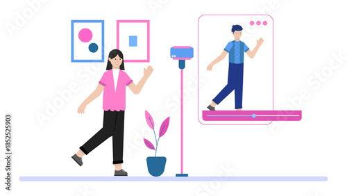 Legal Consultant Reviewing GDPR Compliance Checklist. Flat Vector Illustration