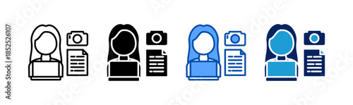 content creator icon set multiple style collection