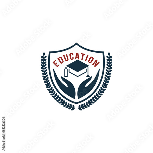 Modern education logo representing knowledge growth creativity learning excellence trust innovation future
