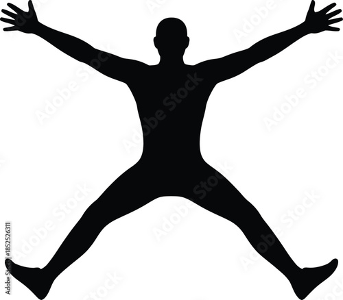 Person leaping with arms spread