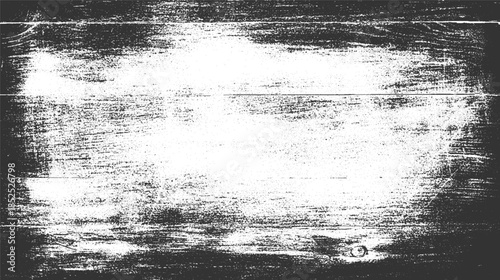 Black and white textured background with horizontal wood grain and scattered dots grunge