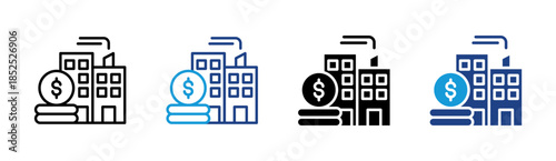 Corporate Finance icon set multiple style collection