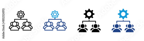 Team Management icon set multiple style collection
