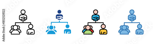 Team Leadership icon set multiple style collection