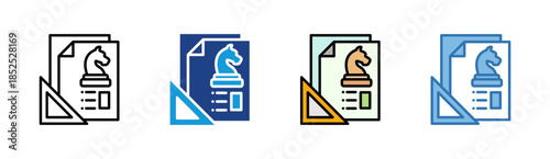 Financial Document icon set multiple style collection