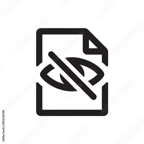 File deletion icon in simple flat design with black color on white background for user interface