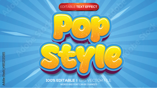 3d text effect pop style theme