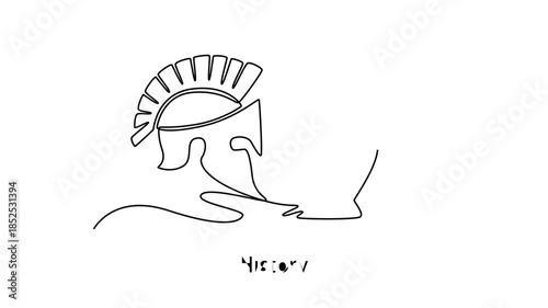 Music. School Subject concept. Single line draw design. Full length animation illustration. High quality 4k footage