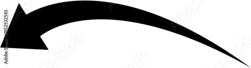 A black arrow curves downward to the left against a white background