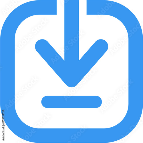 Blue Download Icon A Simple and Clear Representation of File Downloading or Data Transfer