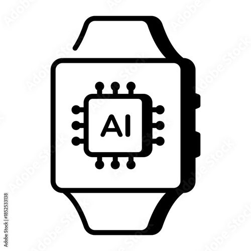 An outline style icon depicting smartwatch