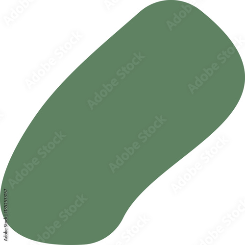 Green oblong shape on white background