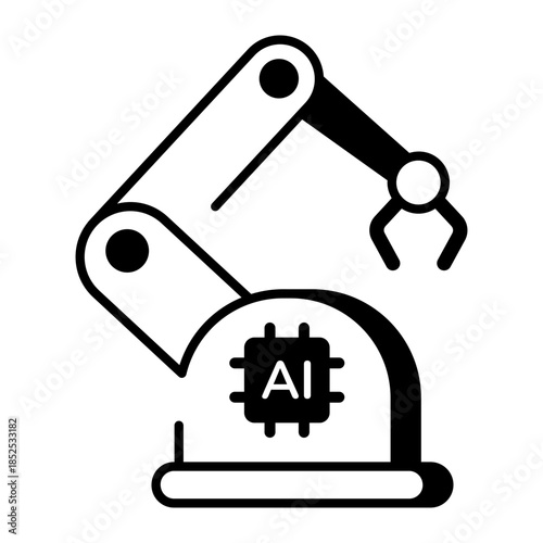 An outline style icon depicting robotic arm