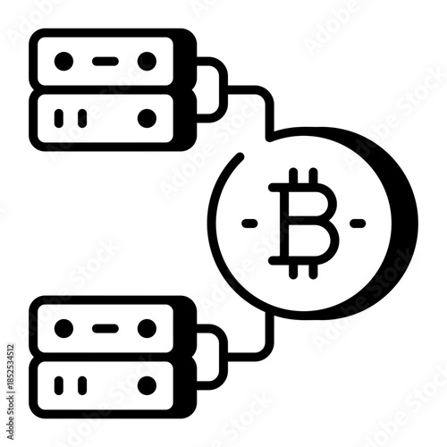 An outline style icon depicting crypto server