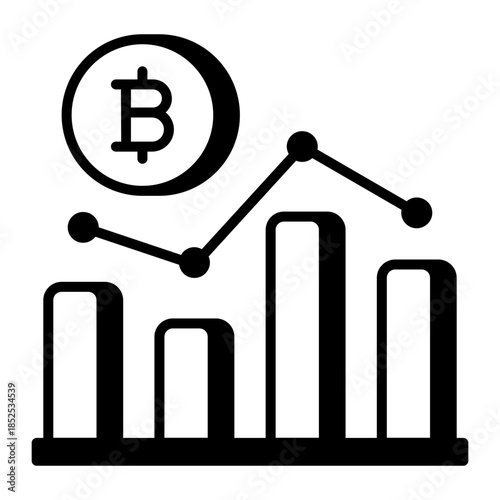 An outline style icon depicting bitcoin ranking