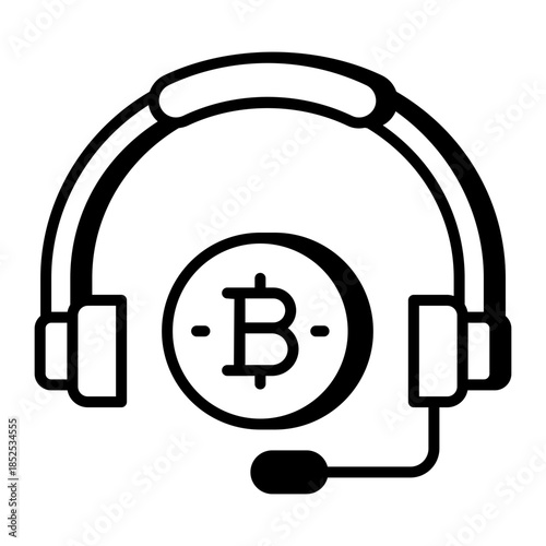 An outline style icon depicting bitcoin support