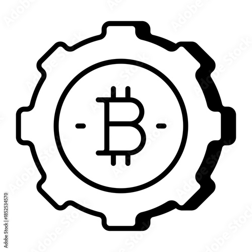 An outline style icon depicting crypto management