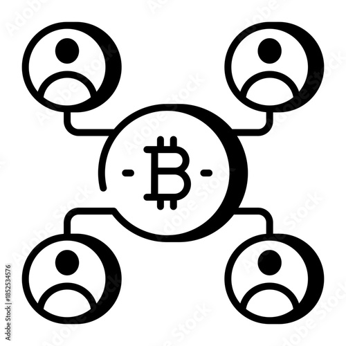 An outline style icon depicting decentralized finance