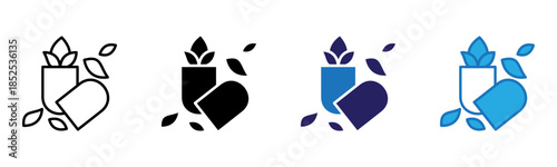 Natural Medicine Icon Multi Style Vector Illustration