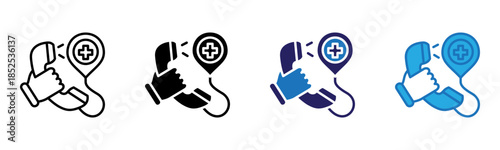 Emergency Call Icon Multi Style Vector Illustration