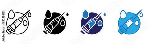 Syringe Icon Multi Style Vector Illustration