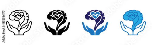 Mental Health Icon Multi Style Vector Illustration