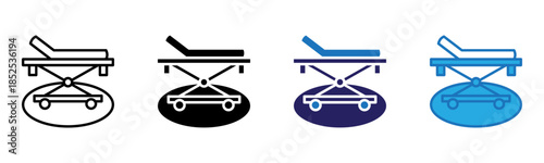 Stretcher Icon Multi Style Vector Illustration